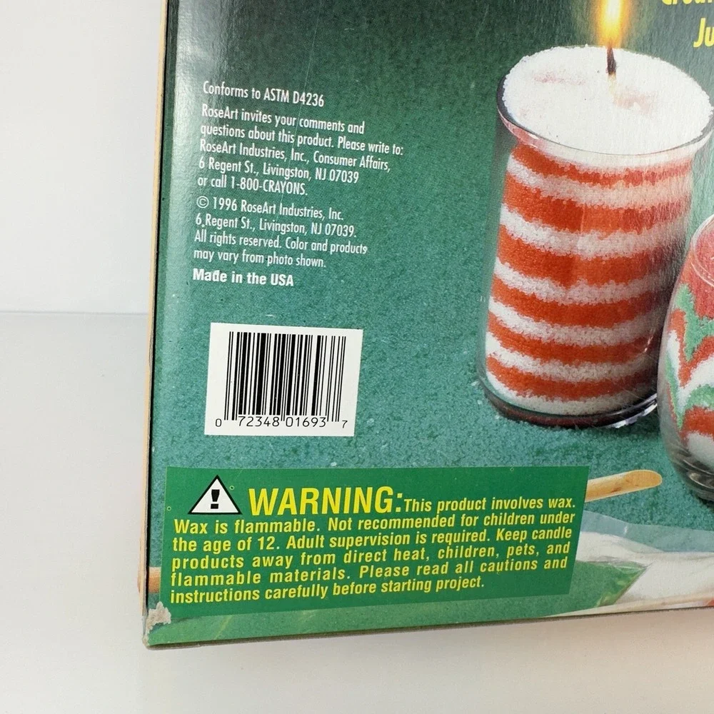 Vtg 1996 RoseArt Christmas Candle Making Art Kit NOS Made in USA Open Box UNUSED